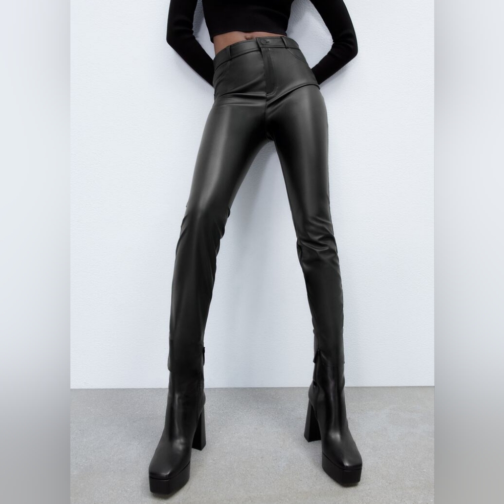 Zara Faux Leather Leggings, Like New, XS